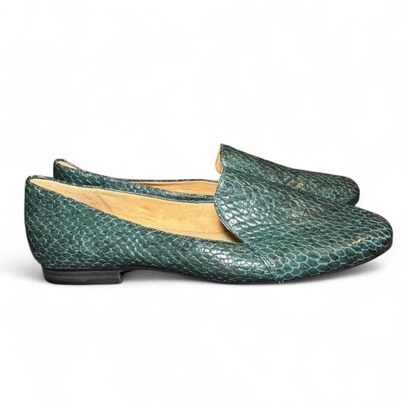 Naturalizer Women’s Size 9 Loafers Green Snake Print Leather Comfort Flats - Picture 4 of 8
